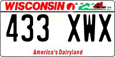 WI license plate 433XWX