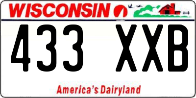 WI license plate 433XXB
