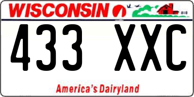 WI license plate 433XXC