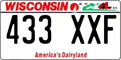 WI license plate 433XXF