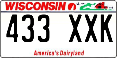 WI license plate 433XXK