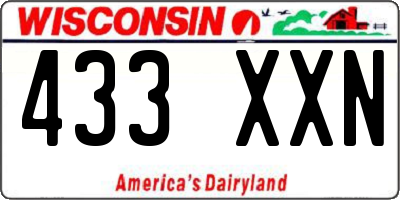 WI license plate 433XXN