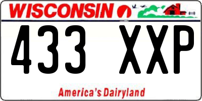 WI license plate 433XXP
