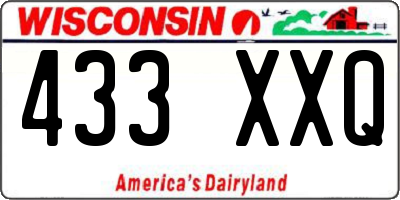 WI license plate 433XXQ