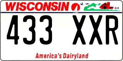WI license plate 433XXR