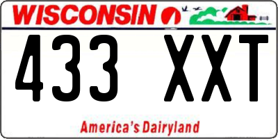 WI license plate 433XXT