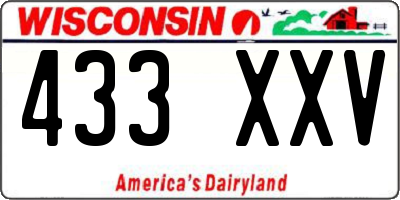 WI license plate 433XXV