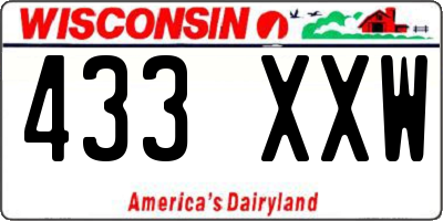 WI license plate 433XXW