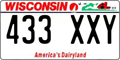 WI license plate 433XXY