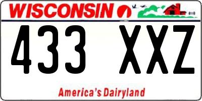 WI license plate 433XXZ