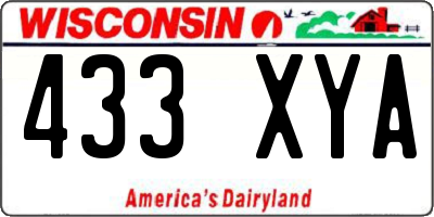 WI license plate 433XYA