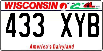 WI license plate 433XYB