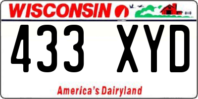WI license plate 433XYD