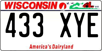 WI license plate 433XYE