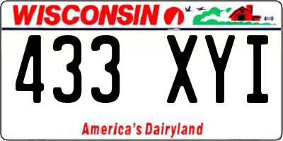 WI license plate 433XYI
