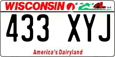 WI license plate 433XYJ
