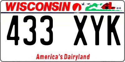 WI license plate 433XYK