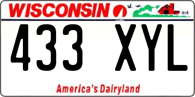 WI license plate 433XYL