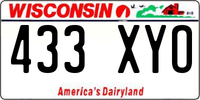 WI license plate 433XYO