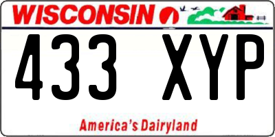WI license plate 433XYP