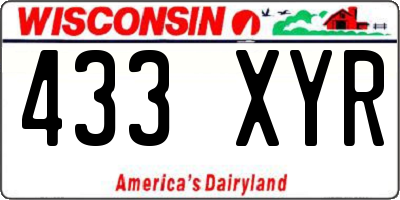 WI license plate 433XYR