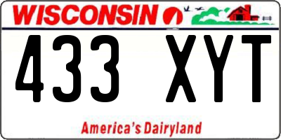 WI license plate 433XYT