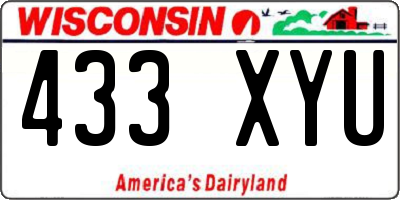 WI license plate 433XYU