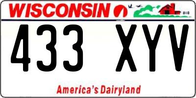 WI license plate 433XYV