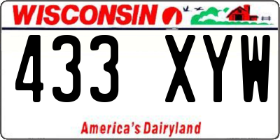 WI license plate 433XYW