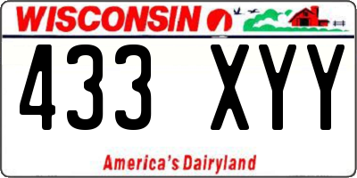 WI license plate 433XYY