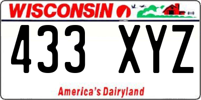 WI license plate 433XYZ