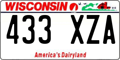 WI license plate 433XZA