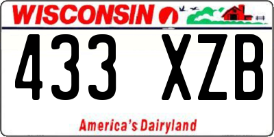 WI license plate 433XZB