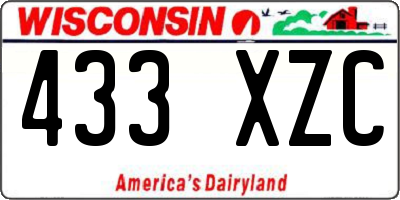 WI license plate 433XZC