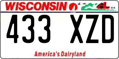 WI license plate 433XZD