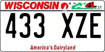WI license plate 433XZE