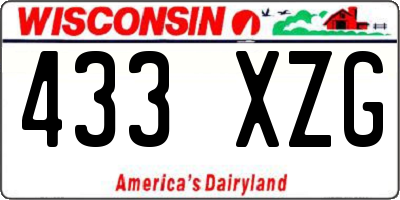 WI license plate 433XZG