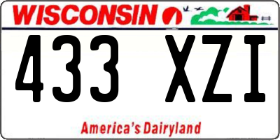 WI license plate 433XZI