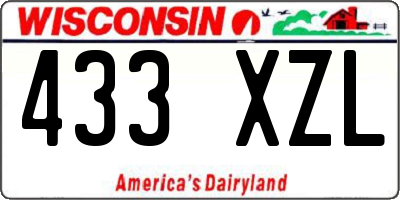 WI license plate 433XZL