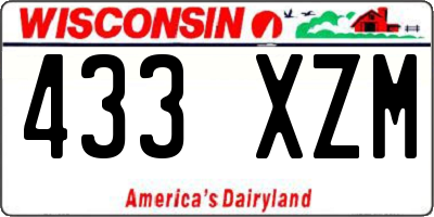 WI license plate 433XZM