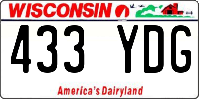 WI license plate 433YDG