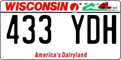 WI license plate 433YDH