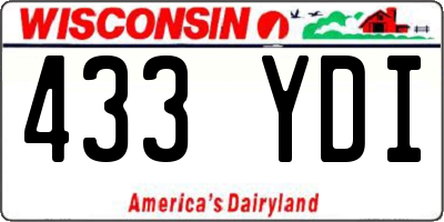 WI license plate 433YDI
