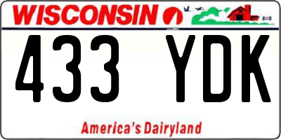 WI license plate 433YDK