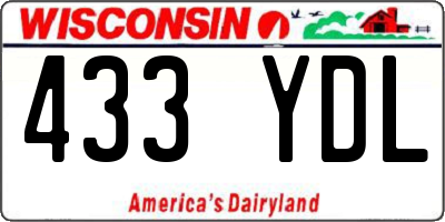 WI license plate 433YDL