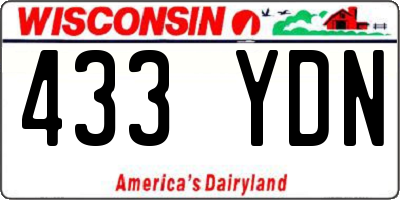 WI license plate 433YDN