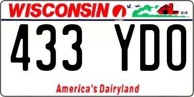 WI license plate 433YDO