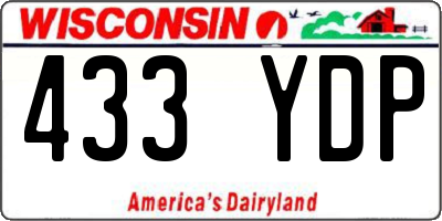 WI license plate 433YDP