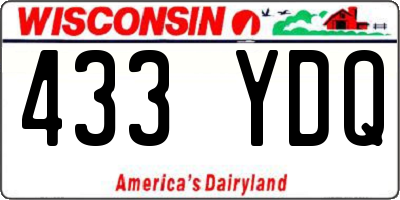 WI license plate 433YDQ