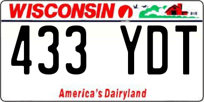 WI license plate 433YDT